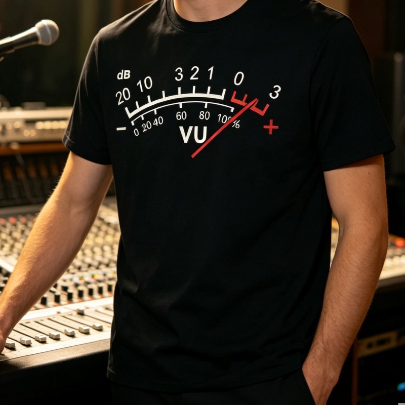 VU Meter dB Volume T-Shirt Men - Audio Music Dj 评论和价格