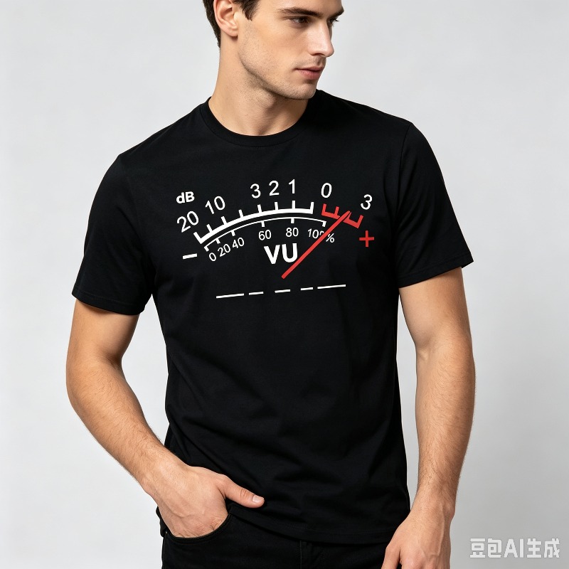 VU Meter dB Volume T-Shirt Men - Audio Music Dj 评论和价格