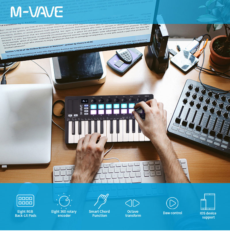 M-VAVE SMK-25 Series MIDI Pad  - Midi Controller Pad 评论和价格